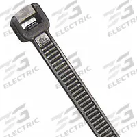 GRAINGER Cable Tie: 10 in Nominal Lg, 2 3/4 in Nominal Max. Bundle Dia., 0.14 in Wd, Black, 100 PK (MPN 36J142). Key specifications — Outdoor Use: Yes; Color: Black; Brand: GRAINGER.
