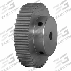 DAYTON Timing Pulley: Curvilinear, Fixed, For HTD Timing Belt Section, For 9 mm Belt Wd, 40 Teeth (MPN 40-5M09-6A4). Key specifications — Brand: DAYTON; Finish: Clear Anodized; For Belt Series: Powerhouse®.