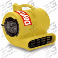 Centrifugal Blower: 1,050 cfm, 1/3 hp, Fixed Frame, 115V AC, 2 Speeds, Yellow, Steel, Polyethylene (MPN 61HL70). Key specifications — Product Type: Centrifugal Blower; GFCI Protected: Yes; Number of Speeds: 2; Housing Material: Polyethylene; Brand: DAYTON; Nominal Voltage: 115V AC.