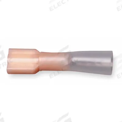 3M Wire Disconnect: Male Tab, Red, Nylon with Heat Shrink, Full Coverage - Fully Insulated Quick Disconnects with Heat Shrink