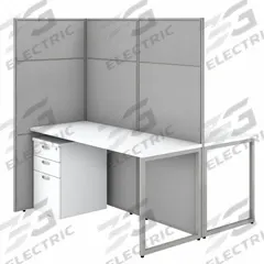 BUSH BUSINESS FURNITURE Modular Cubicle Workstation: 66 in Overall Ht, 60 in Overall Wd, White (MPN EODH46SWH-03K). Key specifications — Brand: BUSH BUSINESS FURNITURE; Office Cubicle Color: White.
