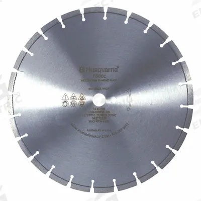 HUSQVARNA Diamond Saw Blade: Granite/Reinforced Concrete, 20 in Blade Dia., 1 in Arbor Size - Demolition Work Blades