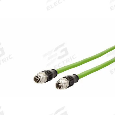 METZ CONNECT Cable: Cat7, M12 Plug Male Straight x M12 plug Male Straight, 2 m Lg, PUR - M12 Connector to M12 Connector Cordsets