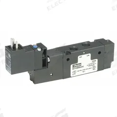 PARKER Solenoid Air Control Valve: B8, Four-Way / Two-Position, Single Solenoid, 120V AC, 3/4 in NPT (MPN B814BB553A). Key specifications — attr1084839: DIN Solenoid Connector; attr1093196: Solenoid Coil Included; attr1084853: Internal Pilot; attr1084865: Non-Locking; attr1084872: Solenoid Air Control Valve; attr1084885: Single Solenoid; attr1084828: B814BB553A; attr1084832: PARKER.