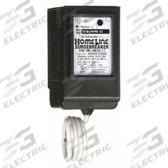 SQUARE D Surge Protection Device: Single Phase, 120/240V AC, 2 Poles, 3 Wires, L-L/L-N, 150 V AC (MPN HOM2175SB). Key specifications — attr196187: 120/240V AC; attr196189: 3 Wires; attr196190: L-L; attr196194: 150 V AC; attr196196: 700V (L-N); attr196197: 22kA; attr196200: No; attr196202: Plastic.