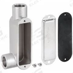 Conduit Outlet Body: Stainless Steel, 1 in Trade Size, LL Body, 11 cu in Body Capacity, Threaded Hub (MPN S61000LL00). Key specifications — Finish: Polished; For Use With: Threaded; Brand: CALBRITE; Hub Style: Threaded.