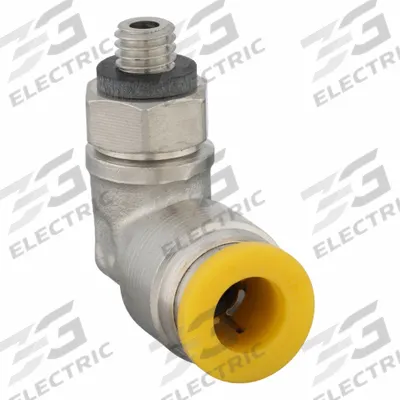 PARKER Push-Fit Elbow Fitting: 6 mm OD x 5 mm Pipe Size, Push-to-Connect x Metric - Nickel-Plated Brass Tube Fittings