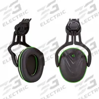 V-GARD Helmet Mounted Earmuff: Hard Hat-Mounted Earmuff, 22 dB NRR, Dielectric, Foam, Green/Black (MPN 10190356). Key specifications — Style: Rigid; Dielectric: Yes; Electrically Insulated: No; Cushion Material: Foam; Series: V-Gard; Cup Color_Original: Green/Black; Features: Foam-Injected Ear Pads; Compatible Manufacturer Model Number: V-Gard Line.