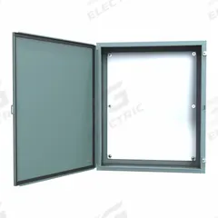 HAMMOND Electrical Enclosure: Steel, 36 in x 30 in x 12 in, NEMA 12/13, w/Panel, Solid Cover, Hinged (MPN 1418M12). Key specifications — Brand: HAMMOND; Closure Method: Clamps; Knockouts: Not Included.