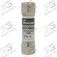 BUSSMANN Fuse: KTK Series, Midget, Fast-Acting, 600 mA, 600 V AC, 13/32 in x 1 1/2 in (MPN KTK-6/10). Key specifications — attr1287209: KTK; attr211192: BUSSMANN.