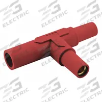 Tapping Tee: Female-Male-Female, Red, 600V AC/600V DC, 150 A, Series 15 (MPN HBL15TR). Key specifications — Brand: HUBBELL; Gender Configuration: Female-Male-Female.