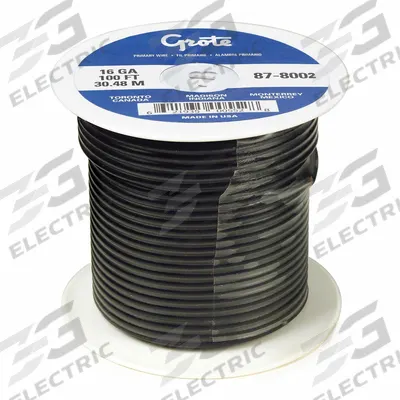 GROTE Automotive Wire: GXL, 100 ft, 1 Conductor, 14 AWG, Black - XLPE-Insulated General Purpose Primary Wires