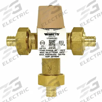 WATTS Thermostatic Mixing Valve: 1 in Inlet Connection Size, 1 in Outlet Connection Size - Point-of-Use Mixing Valves