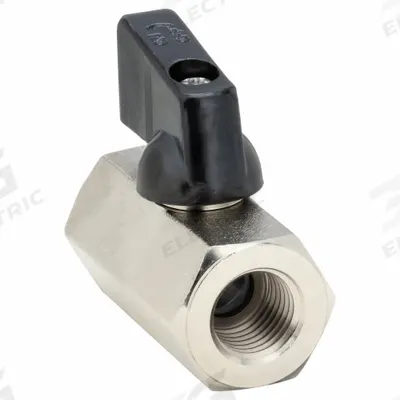 APPROVED VENDOR Manual Two-Way Ball Valve: 1/4 in, Nickel-Plated Brass, Straight, FNPT x FNPT - Mini Brass Ball Valves