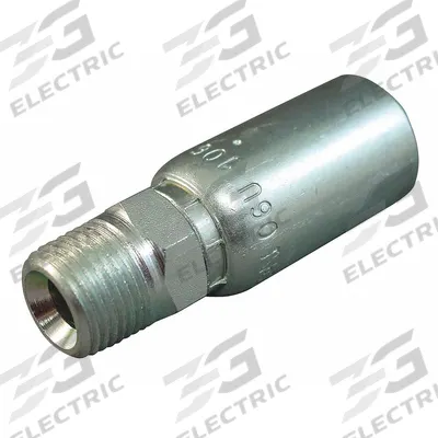 KURT Hydraulic Crimp Fitting: Carbon Steel, Straight, -10 For Hose Dash Size - Kurt Crimp Hydraulic Hose Fittings with NPT Connection