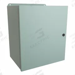 HAMMOND Electrical Enclosure: Steel, 16 in x 14 in x 10 in, NEMA 12/13/3R/4, w/Panel, Solid Cover (MPN EJ161410). Key specifications — Closure Method: Latches; Brand: HAMMOND; Knockouts: Not Included.