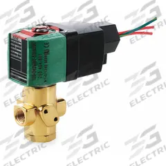 ASCO Solenoid Valve: 3-Way, Configurable, 1/4 in Pipe Size, 100 to 240V AC, Direct Mount, Brass Body (MPN 8320R172 100-240). Key specifications — Pipe Size: 1/4 in; Voltage: 100 to 240V AC; Brand: ASCO.