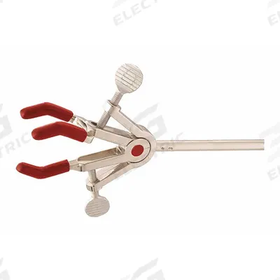 OHAUS Single Clamp: Dual Adjust Clamp, Zinc, 10 1/4 in Overall Lg, 3 Prongs - Lab Clamps