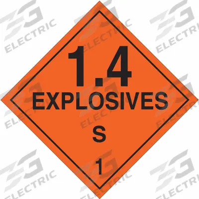 BRADY Container Placard: 1.4 Explosives S 1, 10 3/4 in x 10 3/4 in, 10 3/4 in Label Ht - Class 1: Explosives