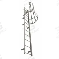 COTTERMAN Fixed Ladder with Safety Cage: 26 ft Overall Ht, 26 in Overall Wd, Steel, 27 Rungs (MPN M27SC L10 C1). Key specifications — Brand: COTTERMAN; Assembly: Assembled; Number of Sections: 4.