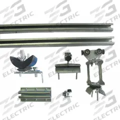 DAYTON Festoon System Kit: C-Rail, 60 ft – 60 ft, 86 ft Min Cable/Hose Required, Flat (MPN 7CZ33). Key specifications — Brand: DAYTON; Compatible Cable Type: Flat; Included Components: Joint Brackets; Track Type: C-Rail.