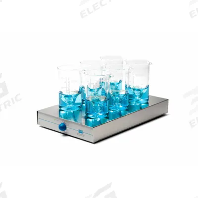 VELP SCIENTIFIC Magnetic Stirrer: US Std Plug Type, 6 Positions, Rectangular - Multiposition Magnetic Stirrers