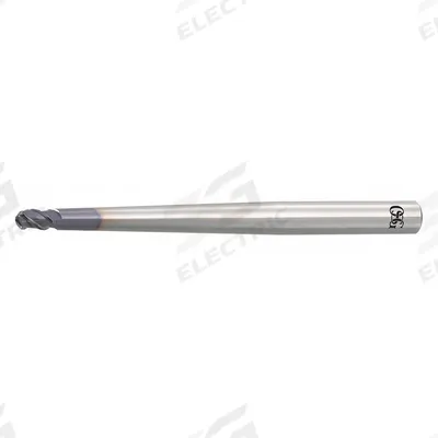 OSG Ball End Mill: Carbide, WXS Coated, 3 Flute, 8 mm Mill Dia, 12 mm LOC - Pencil-Neck Carbide Ball End Mills for Hardened Materials