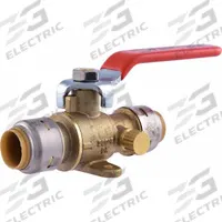 SHARKBITE MAX Ball Valve: 1/2 in, Brass, Straight, Push x Push, 400 psi Max. Pressure (CWP), Lever (MPN UR24615). Key specifications — Brand: SHARKBITE MAX; Handle: Lever.