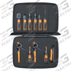 TESTO Smart Refrigerant Probe Kit: Pressure/Temp/Humidity, Humidity/Pressure/Temp, -40°F to 482°F (MPN 0563 0007). Key specifications — Includes: Carrying Case; App Compatibility: testo Smart; Measures: Pressure/Temperature/Humidity; Series: Smart Probes; Brand: TESTO.