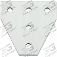 Joining Plate: Eco Connection Plate, 10 Series, 3 in x 3 in x 13/64 in, For 1/4 in Slot Wd, 5 Holes (MPN 093EVT7676). Key specifications — Material: Aluminum; Brand: FATH INC.; Finish: Anodized.