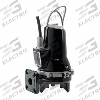 Grundfos Grinder Pump: Horizontal, Three Phase, 4 4/25 hp, 208/230V AC, 1 1/2 in Flange - General Purpose Sewage Grinder Pumps