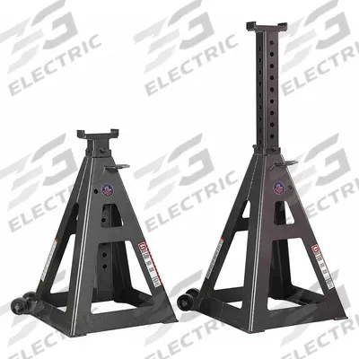 GRAY Vehicle Stand: Pin Adjustment, 10 ton Load Capacity, 52 in Max Extended Ht - Heavy-Duty Jack Stands