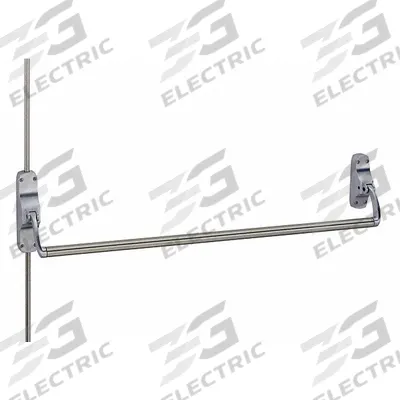 VON DUPRIN Surface Vertical Rod: 44 in Max Door Wd - Surface Vertical Rod Push Bars