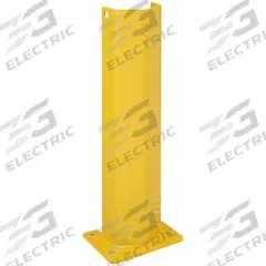 STEEL KING Pallet Rack Guard: Bolt-On, Floor/Upright, 8 in x 6 in x 24 in, Steel, Yellow (MPN FPS3-4D024YW). Key specifications — Brand: STEEL KING; Mounting Location: Floor; Upright; Includes: (4) 1/2 in x 3-3/4 in Mounting Anchors; Color: Yellow; Material: Steel.