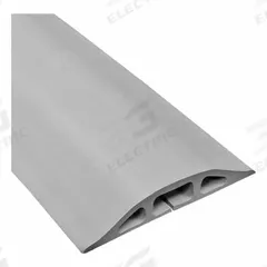 Cable protector: 1 Channels, 3 1/4 in Overall Wd, 3/4 in Overall Ht, 5 ft Lg, Rubber, Gray (MPN D-2-5-GY). Key specifications — Color: Gray; Brand: ELECTRIDUCT.