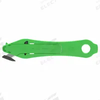RITEKNIFE Hook Cutter: 7 7/8 in Overall Lg, Contoured Handle, Textured, Steel, Green, Beveled (MPN CB 100). Key specifications — attr307620: Green; attr307617: Contoured; attr307618: Textured; attr307619: Steel; attr307627: Metal Detectable; attr307634: Beveled; attr324885: RITEKNIFE.