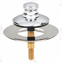 WATCO Drain Stopper: Plastic/Stainless Steel, Chrome-Plated, 2 7/8 in Overall Dia, Push and Pull (MPN 48751-PP-CP). Key specifications — Color: Silver; Material: Plastic.