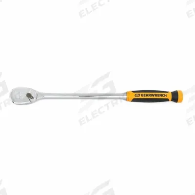 GEARWRENCH Hand Ratchet: Pear, Reversible, 16 1/2 in Overall Lg, Full Polish Chrome - Standard-Head Ratchets
