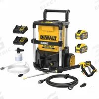 DEWALT Cordless Pressure Washer Kit: Medium Duty, Cart, 1,600 psi, 1.4 gpm Flow Rate, 20 V Volt (MPN DCPW1600Y2). Key specifications — attr1035015: 20V MAX; attr1035060: (2) 12.0 Ah; attr1035716: Battery Included.