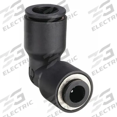 LEGRIS Push-Fit Elbow Fitting: 3/8 in OD x 1/2 in OD Size, Push-to-Connect x Push-to-Connect - Nylon & Nickel-Plated Brass Tube Fittings