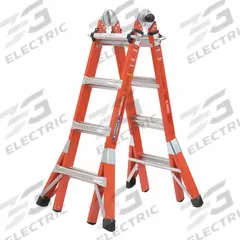 WERNER Combination Ladder: 5 Configurations, Fiberglass, 300 lb Load Capacity, 40 lb Wt, 15 ft (MPN FMT-17). Key specifications — Brand: WERNER.
