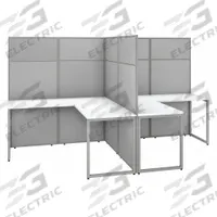 BUSH BUSINESS FURNITURE Modular Cubicle Workstation: 66 in Overall Ht, 60 in Overall Wd, White (MPN EODH560WH-03K). Key specifications — Brand: BUSH BUSINESS FURNITURE; Office Cubicle Color: White.