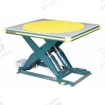 SOUTHWORTH Scissor Lift Table: Electric, 4,000 lb Load Capacity, 44 1/8 in Max Lifting Ht - Rotating-Top Electric Lift Tables