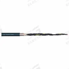 CHAINFLEX Control Cable: 24 AWG, 4 Conductors, Order by the Foot, TPR Jacket, 300 V (MPN CF10-UL-02-04). Key specifications — Conductor Material: Copper; Conductor Configuration: Single; Minimum Bend Radius Factor - Fixed: 3 x OD; Minimum Bend Radius Factor - Flexible: 4 x OD; Includes Ground: No; Minimum Bend Radius Factor - E-Chain: 5 x OD; Resistance Properties: Flame Retardant; Standards: IPA 14644-1.