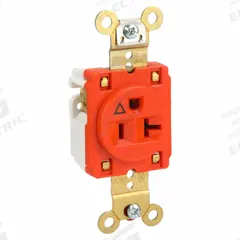 HUBBELL Receptacle: Single, 5-20, Orange, 125V AC, 20 A, 2 Pole / 3 Wire (MPN IG5361)