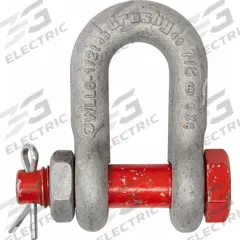 CROSBY D-Shackle: Chain Shackle, 3,000 lb Working Load Limit, 3/4 in Wd Between Eyes, Carbon Steel (MPN 1019774). Key specifications — Body Color: Silver; Brand: CROSBY.