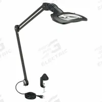 VISION-LUXO Rectangular Magnifier Light: LED, 2.25x, 5 Diopter, 600 lm Max Brightness, Articulating (MPN WAL025973/18910BK). Key specifications — Arm Material: Steel; Brand: VISION-LUXO; Magnification: 2.25x; ESD Safe: Yes; Lens Material: Glass; Lighting Technology: LED; Operating Voltage: 120V AC; Includes Ultraviolet Light: No.