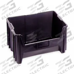 QUANTUM STORAGE SYSTEMS Bin: 15 1/4 in Overall Lg, 19 7/8 in x 12 1/2 in, Black, Stacking Capable (MPN QGH700BR). Key specifications — Mobility: Stationary; Material: Plastic; Brand: QUANTUM STORAGE SYSTEMS; Stackable: Stacking Capable.
