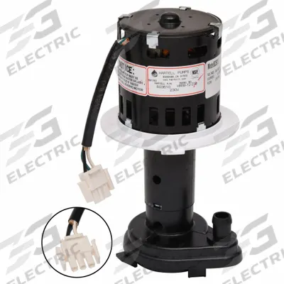 HARTELL Ice Machine Pump: 1/6 hp, 230V AC, 0 Discharge Adapters - Ice Machine Pumps