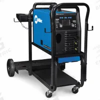 MILLER ELECTRIC Multiprocess Welder: Multimatic 220 AC/DC, AC/DC, MIG/Stick/TIG Pack w/Running Gear (MPN 951000070). Key specifications — Maximum Amperage (Stick): 200 A; Maximum Amperage (TIG): 210 A; Input Voltage (Nominal) (Merch - Table Column, Filters): 230V.
